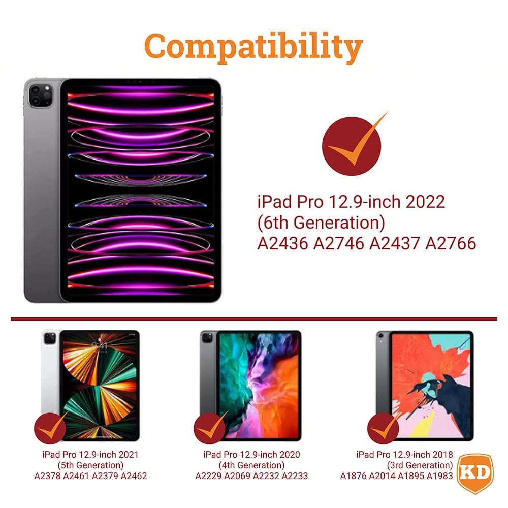 Protective Cover with Strap for iPad Pro 12.9 2021/ 2022