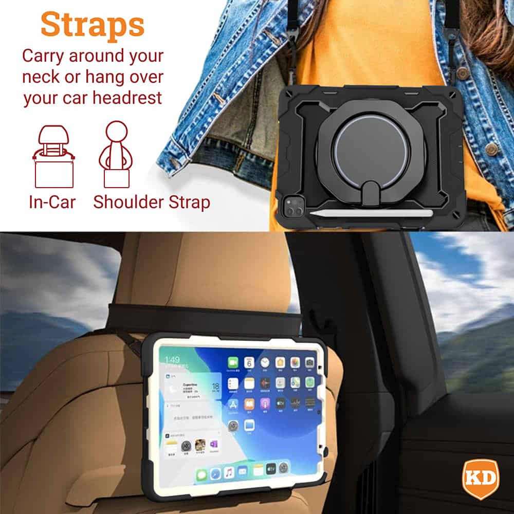 Protective Cover with Strap for iPad Pro 12.9 2021/ 2022