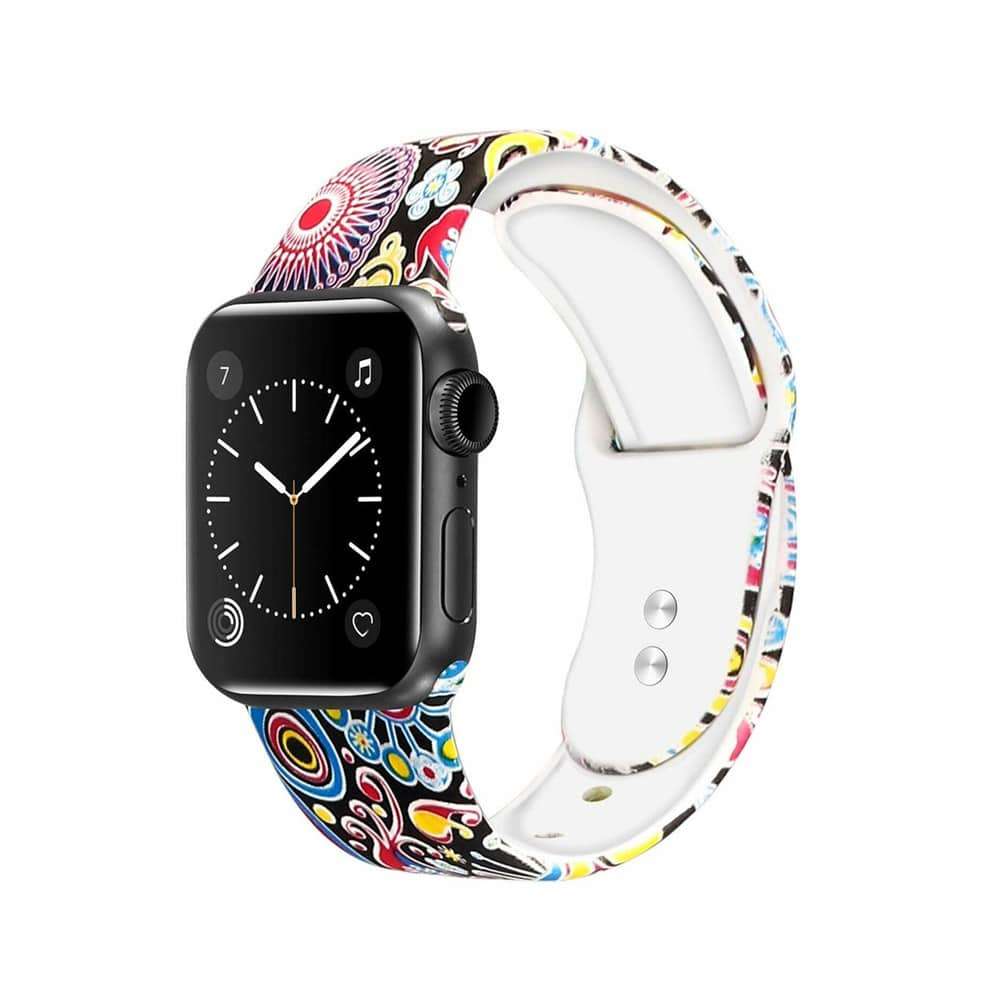 Flower Silicone Strap for 42/44/45/49mm Apple Watch- S/M
