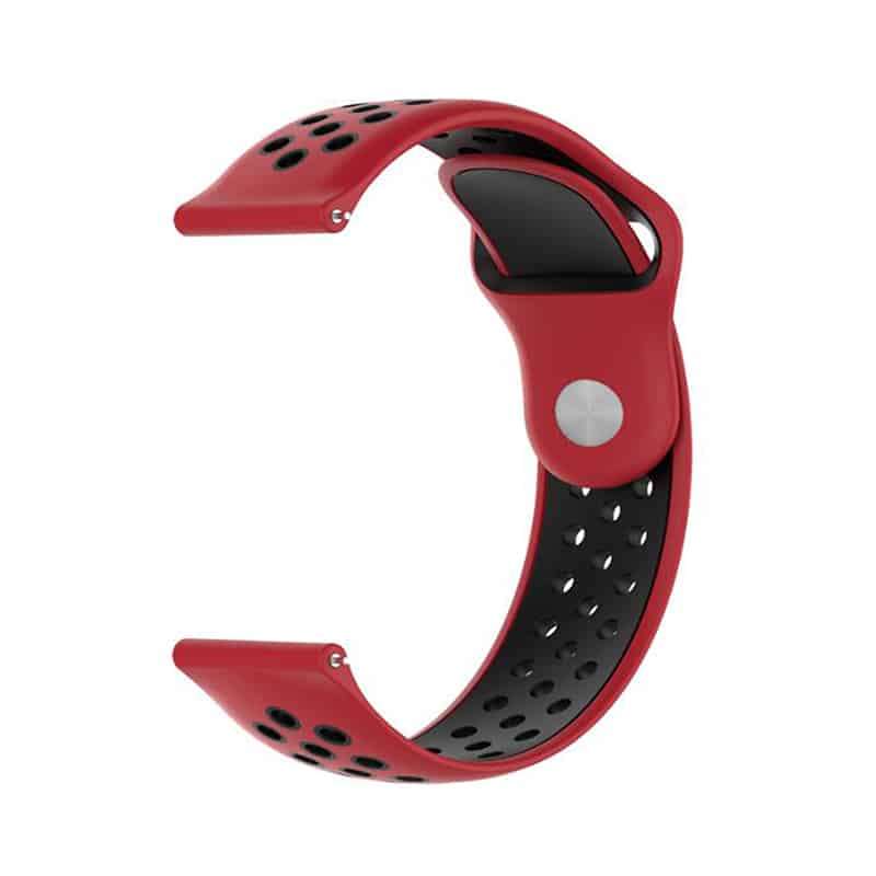 18mm Samsung Gear Sport silicone strap - Red & black