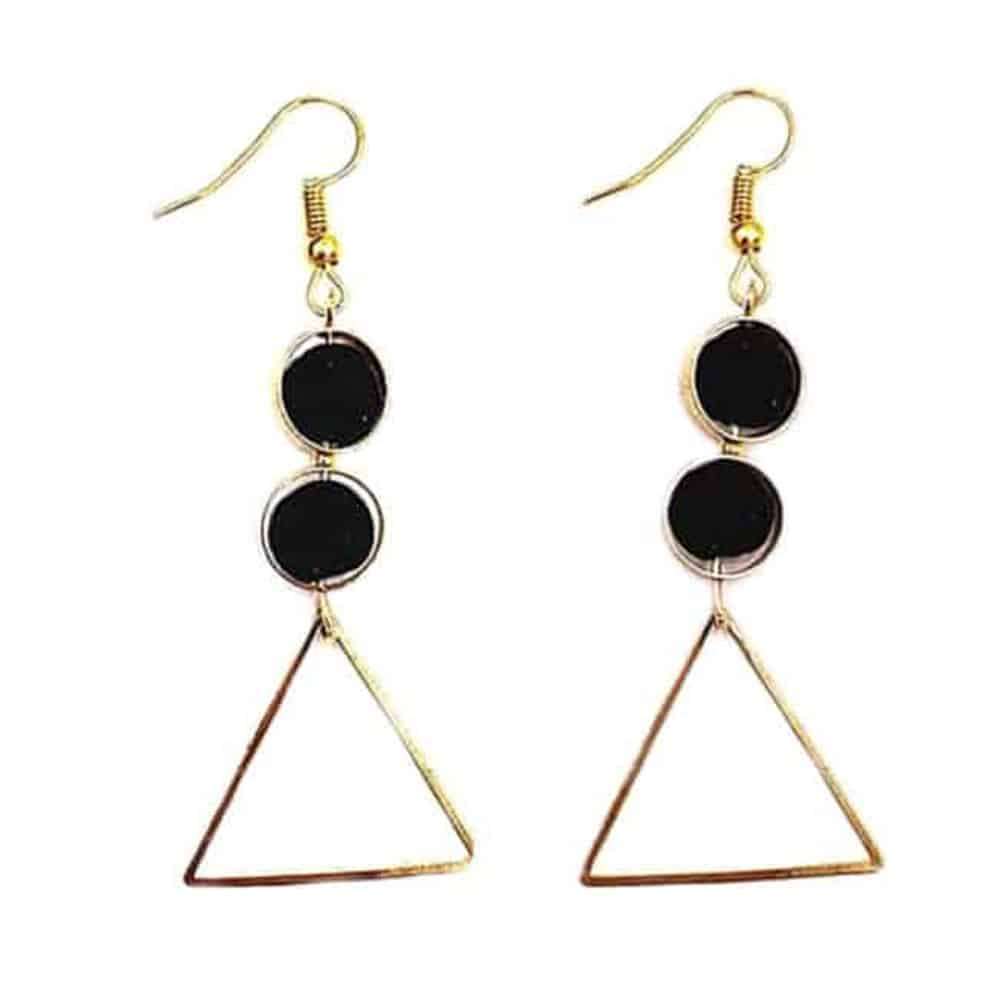 Gold Triangle Lava Stone Diffuser Aromatherapy Earrings