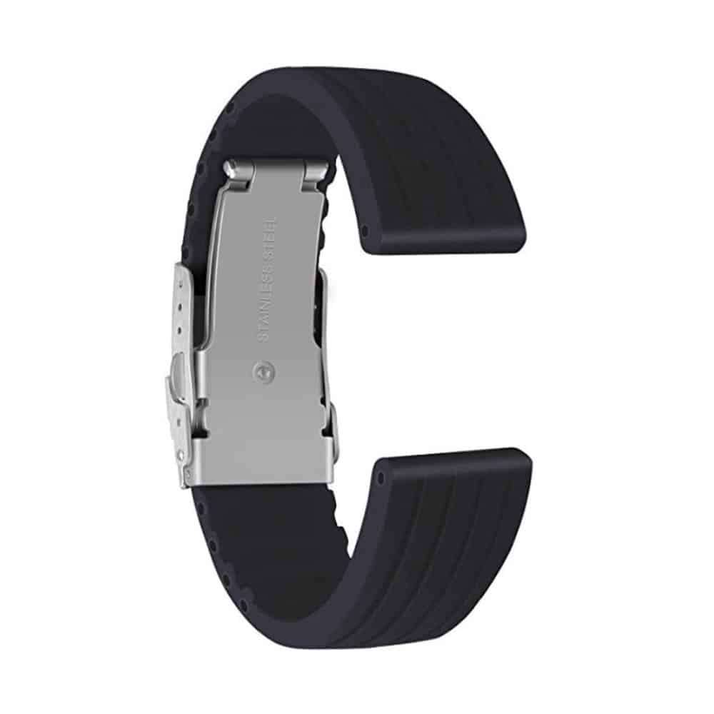 20mm Universal Watch Replacement Silicone Strap- Black & Blue 2 Pack