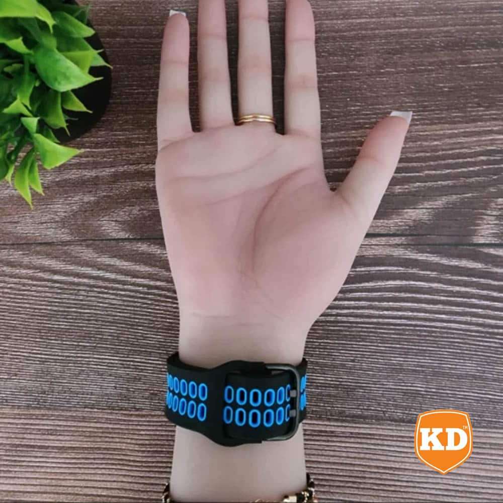 Killer Deals Perforated Silicone Strap for Samsung Galaxy Watch 4- Black & Blue