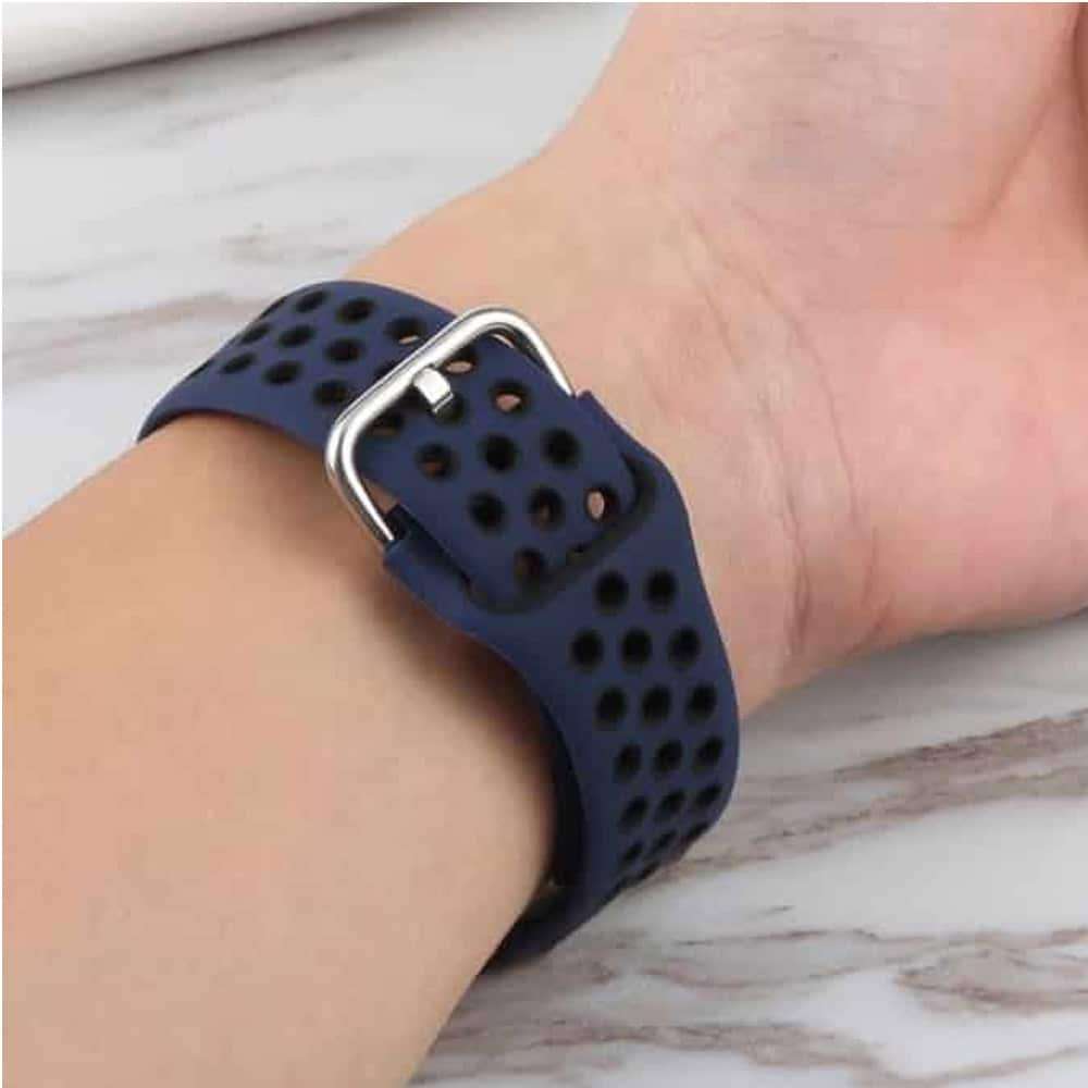 Silicone Strap for 38/40/41mm Apple Watch-Navy Blue & Black
