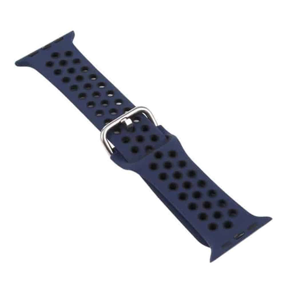 Silicone Strap for 38/40/41mm Apple Watch-Navy Blue & Black