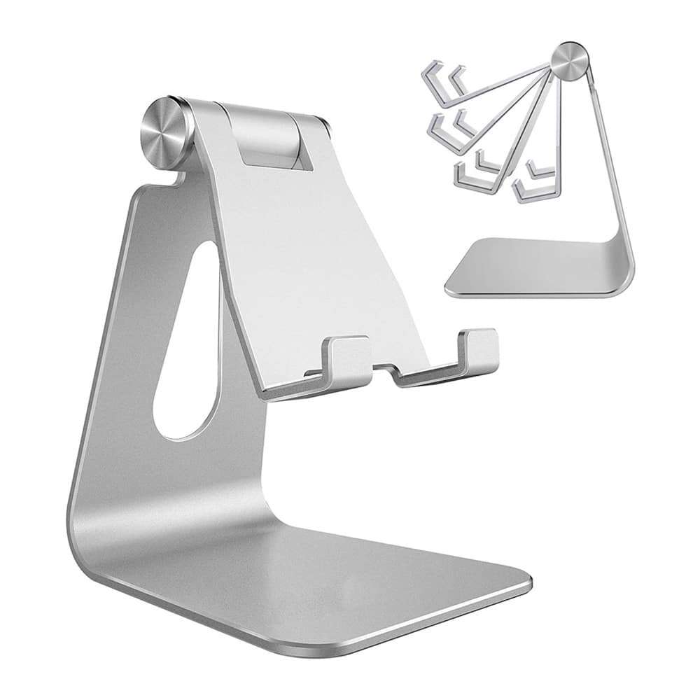 Mobile Phone Desktop Adjustable Dock Cradle - Silver