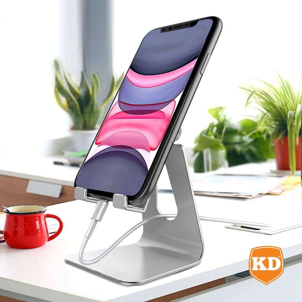 Mobile Phone Desktop Adjustable Dock Cradle - Silver