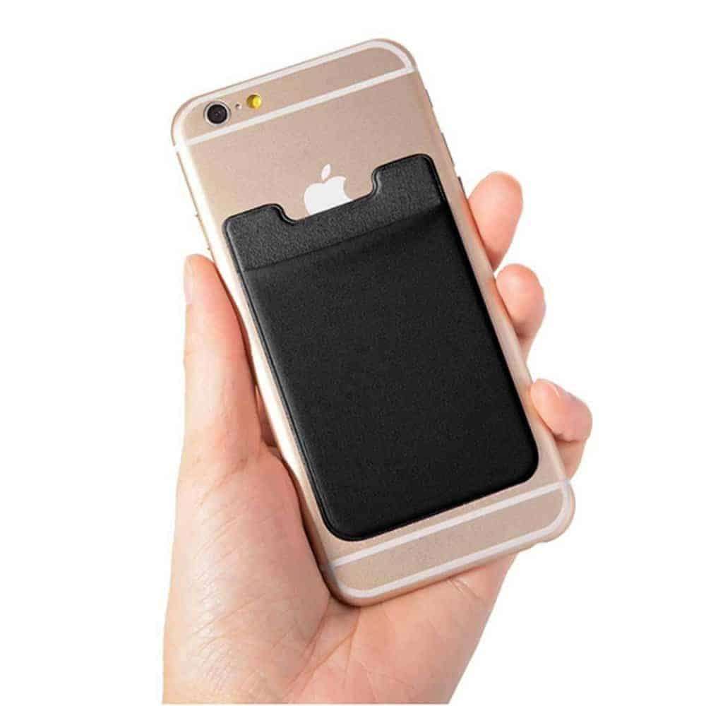 Adhesive RFID Blocking Lycra Wallet for iPhone/Smartphone- Black x5 - Combo