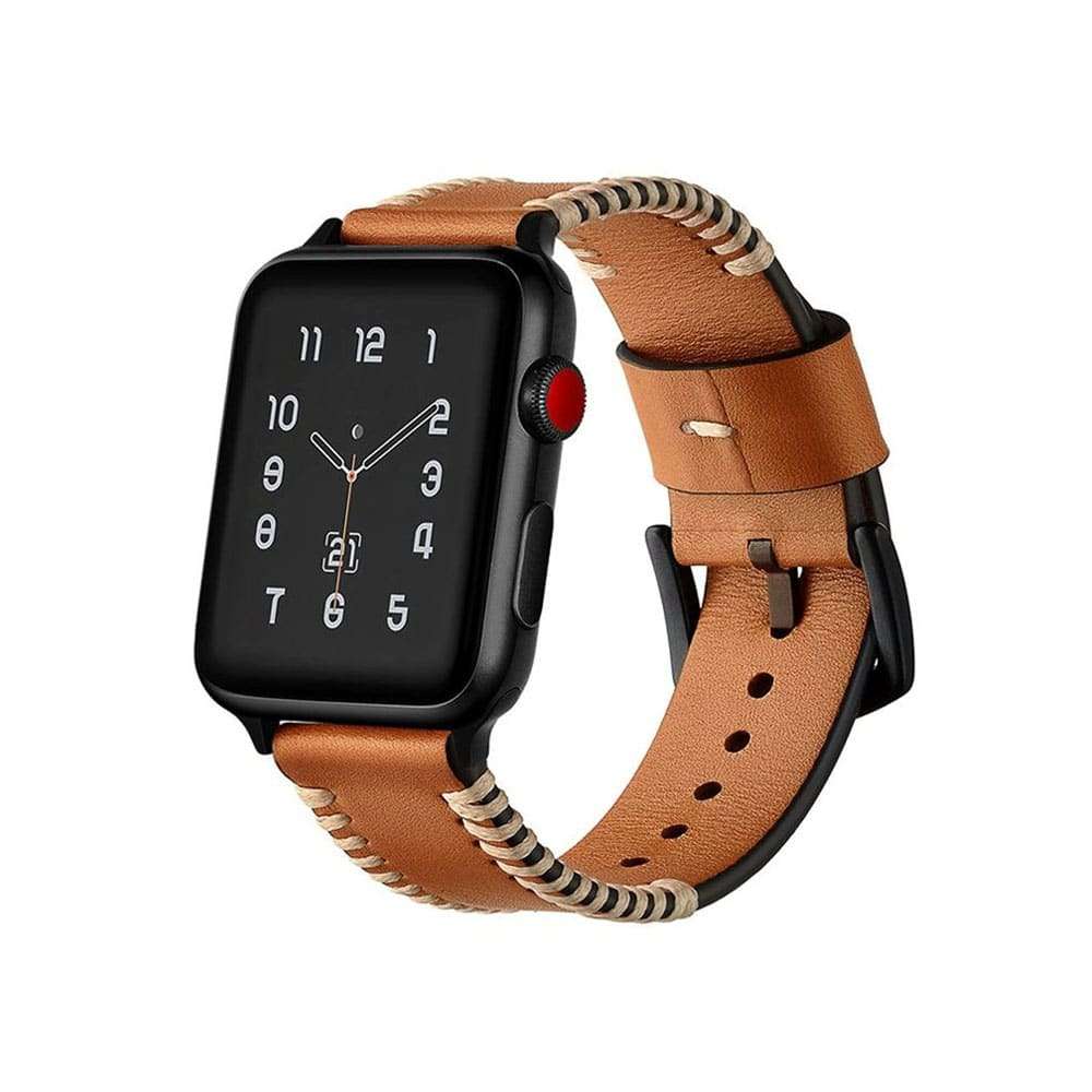 Leather Strap for 42/44/45/49mm Apple Watch- Brown