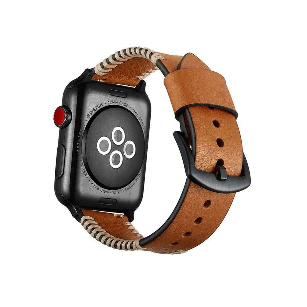 Leather Strap for 42/44/45/49mm Apple Watch- Brown