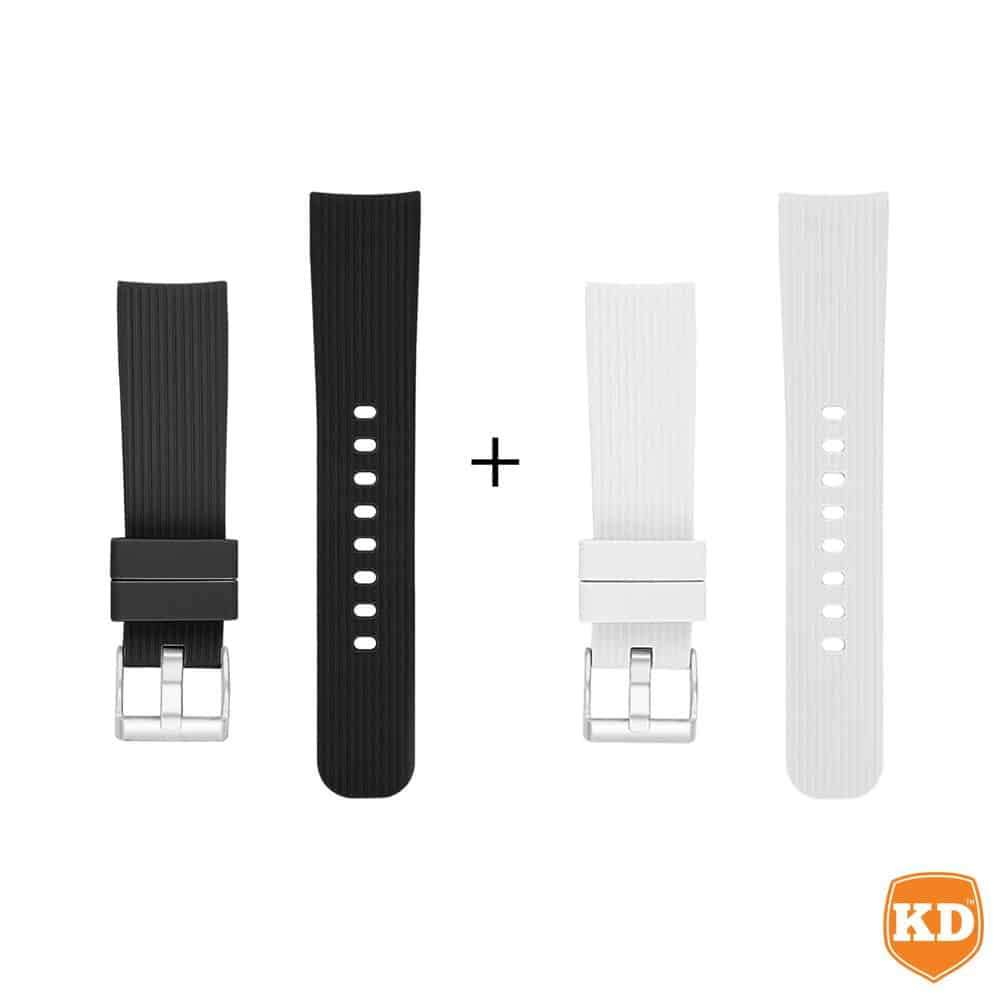 20mm Silicone Strap for Samsung Galaxy Watch- Black & White - Combo