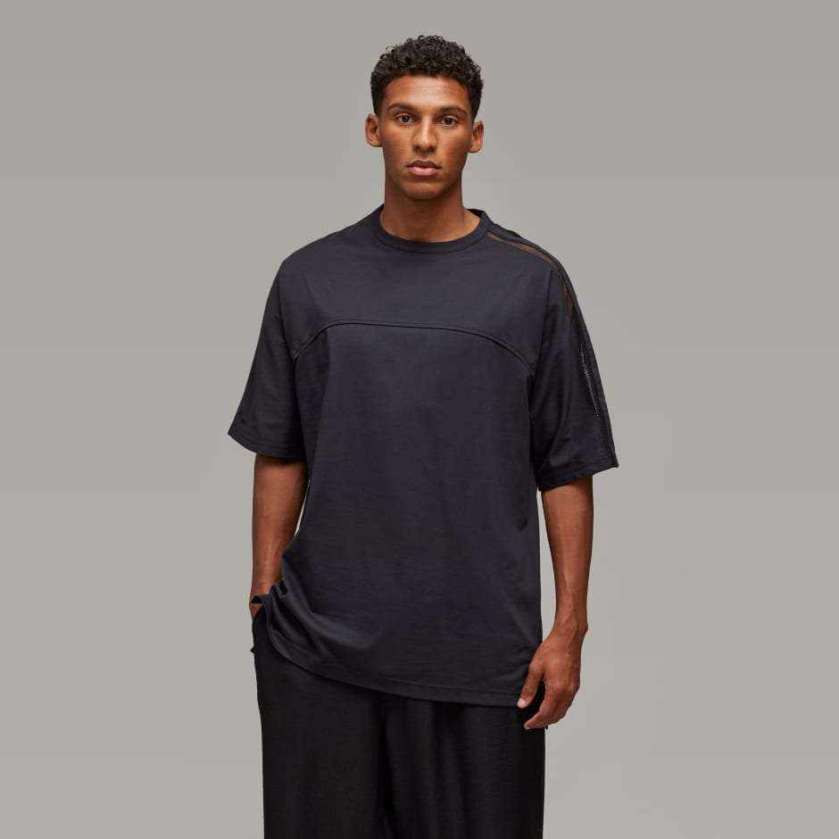 adidas Y-3 Mesh 3-Stripes Short Sleeve Tee
