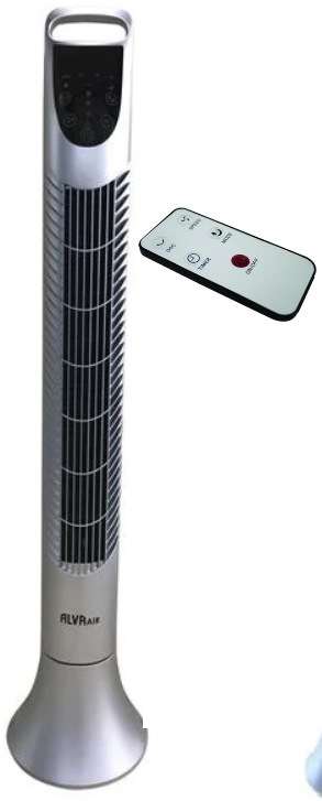 Alva Air 92cm Silver Plastic Tower Fan