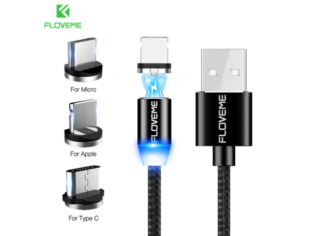 Floveme Magnetic Charging Cable (3 in 1) (local stock)