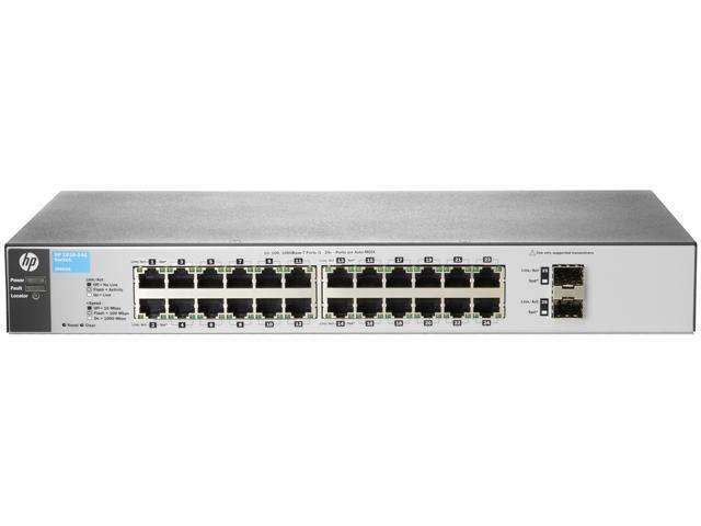 HP 1810-24G v2 Gigabit 24 Port SFP Rack-Mountable Switch (J9803A) - 24 x 10/100/1000 + 2 x Gigabit