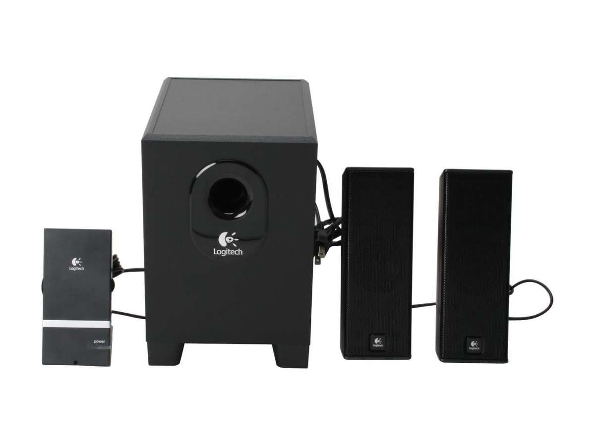 Logitech X-240 25 Watts 2.1 Speakers with Sub-woofer and Wired Remote