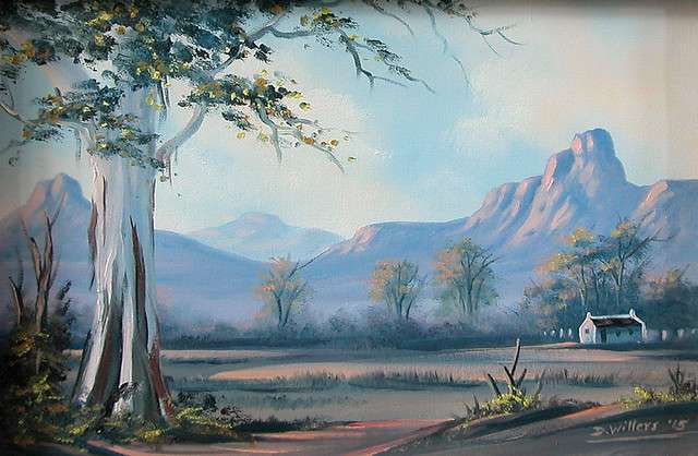 DANE WILLERS Original Oil: "Boland Dawm ". X-MAS SPECIAL LOW PRICE !! Gallery Price: R5000.00