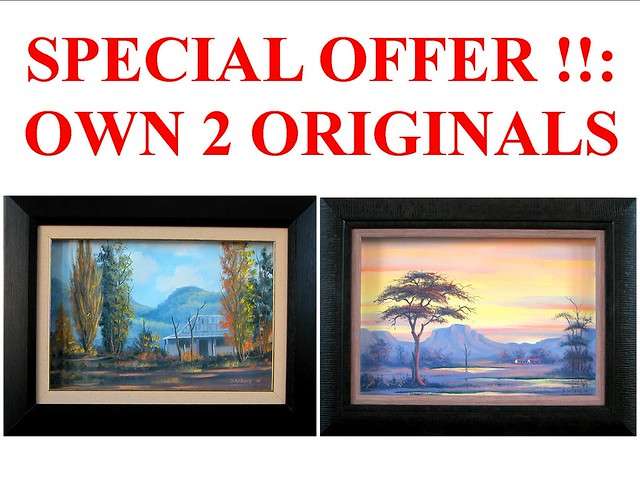 DANE WILLERS - (1949 - ): 2 - Set Original Oils: Absolute Bargain !!.Gallery Price: R9500.00. !!