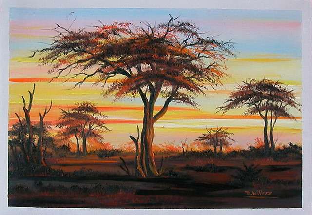 DANE WILLERS (1949 - ):  Stunning Original Oil on Canvas: Dawn. Gallery Price: R3500.00