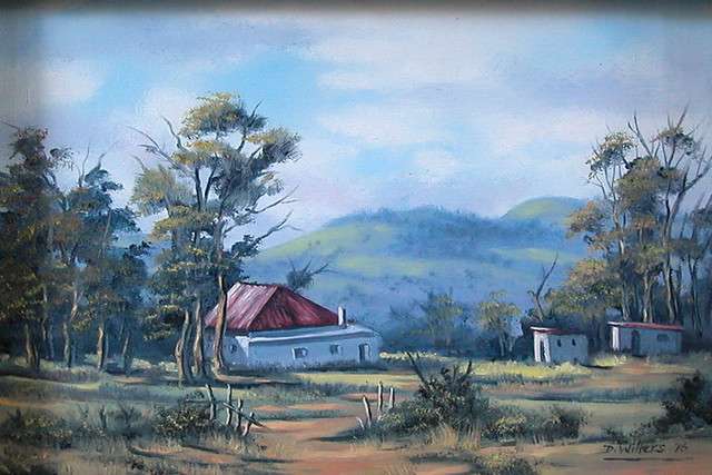 DANE WILLERS:  (1949 -)  Oil: Farmstead. Gallery Price: R4500.00