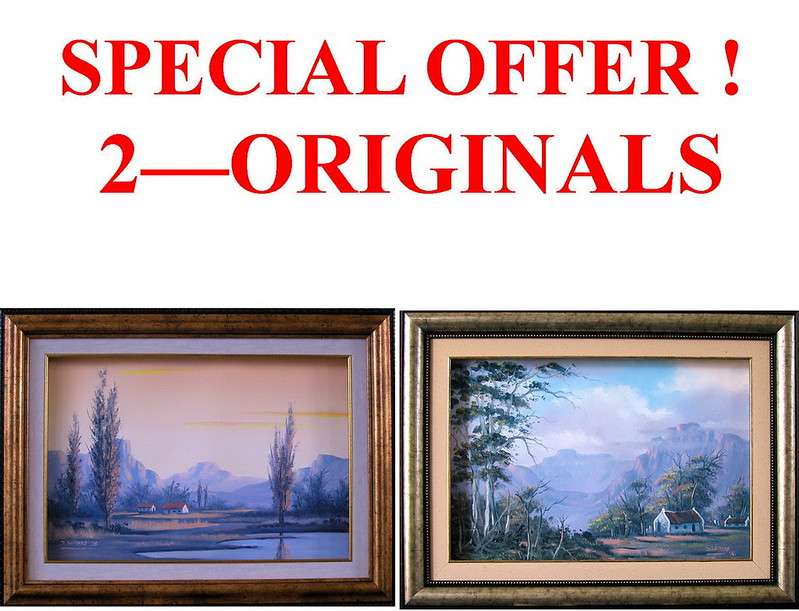 DANE WILLERS - (1949 -): 2 Set Original Oils: Absolute Bargain !!.FRAMED! Gallery Price:R9500.00. !!