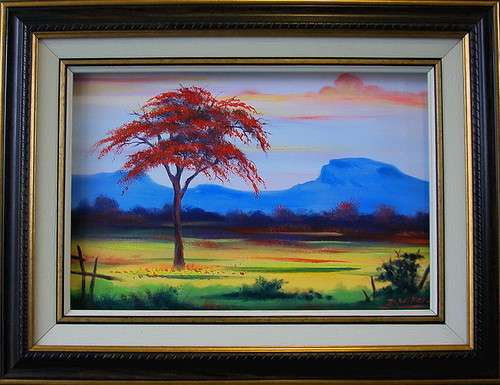 DANE WILLERS Original Oil: "The Red Tree" . Stunning Opportunity !! Gallery Price: R4800.00
