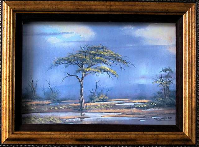 DANE WILLERS:  (1949 - ) Oil on Canvas. Bushveld Rain. Gallery Price: R4000.00