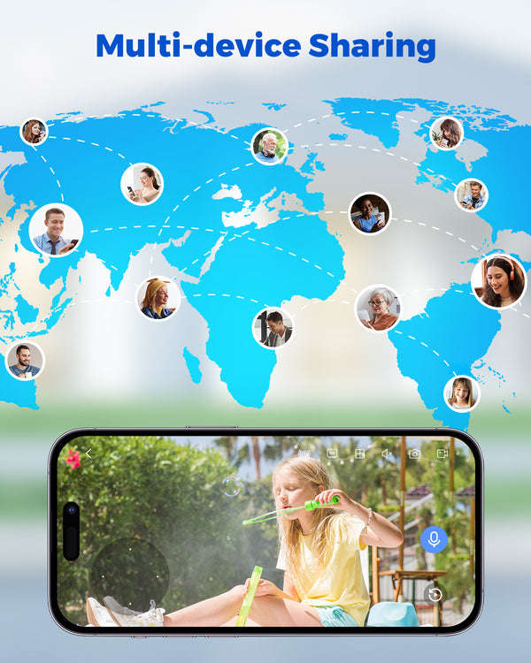 Camcamp SC44 2.5K Solar Wireless Home Security Camera System with 7 inch Touchscreen NVR Monitor