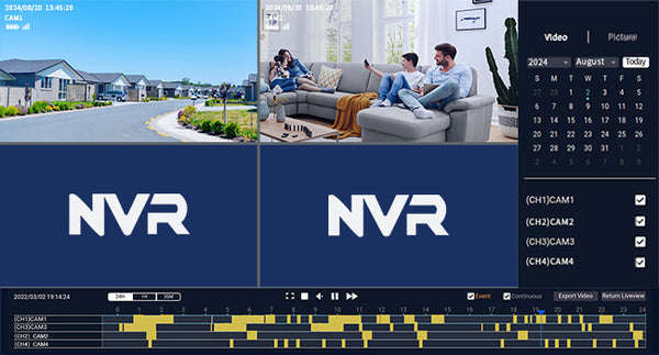 Camcamp SC44 2.5K Solar Wireless Home Security Camera System with 7 inch Touchscreen NVR Monitor