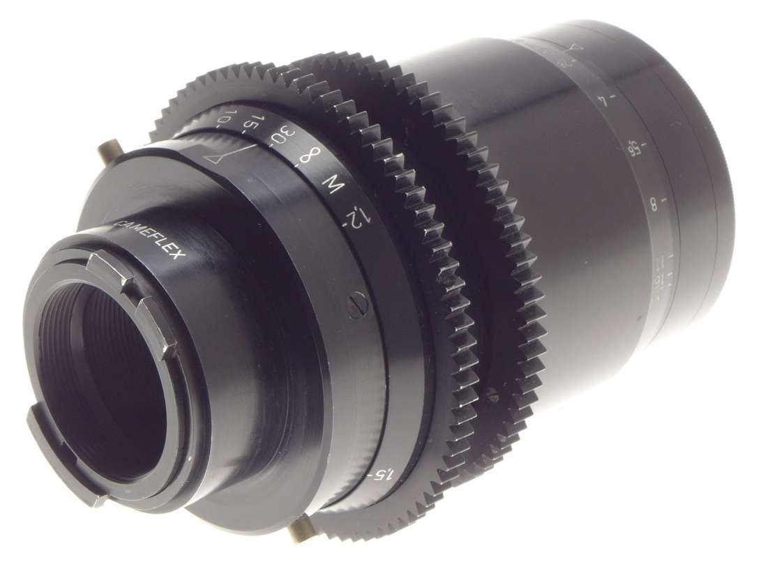 Kinoptik 1:2 f=100mm Apochromat tele camera lens 2/100mm Cameflex hood cap CLA'd