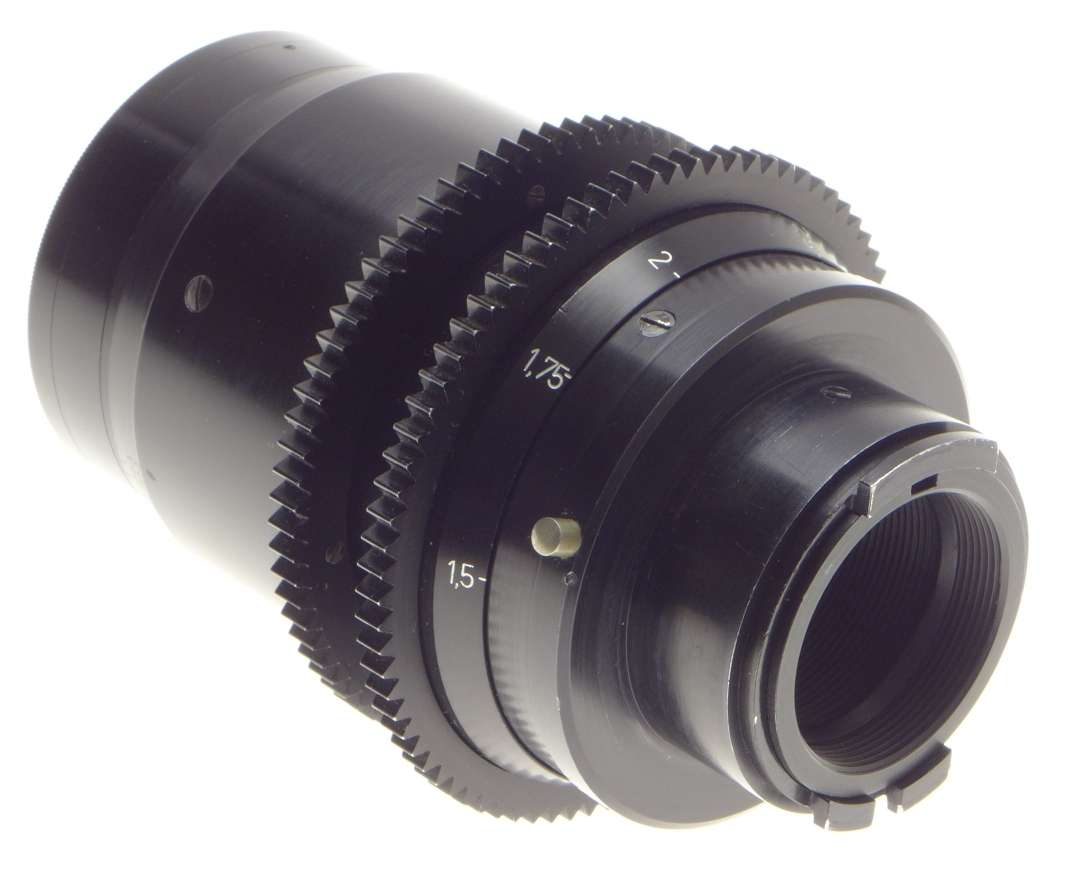 Kinoptik 1:2 f=100mm Apochromat tele camera lens 2/100mm Cameflex hood cap CLA'd