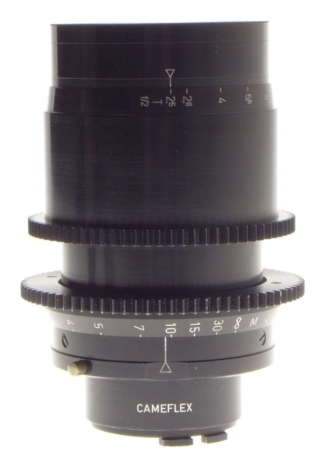 Kinoptik 1:2 f=100mm Apochromat tele camera lens 2/100mm Cameflex hood cap CLA'd