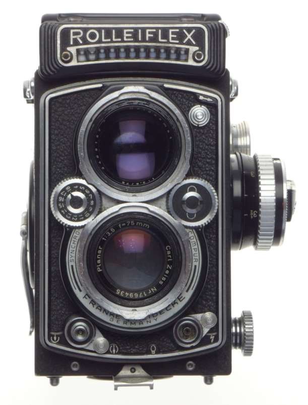 ROLLEIFLEX 3.5 f=75mm Zeiss Planar TLR medium format film camera 3.5/75 metered