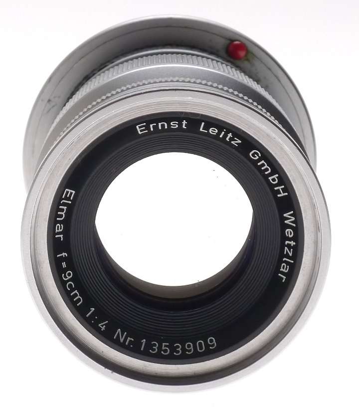 LEICA M MOUNT ELMAR f=9cm 1:4 CAMERA LENS CAP LEITZ CHROME 1:4/90mm EXCELLENT NR