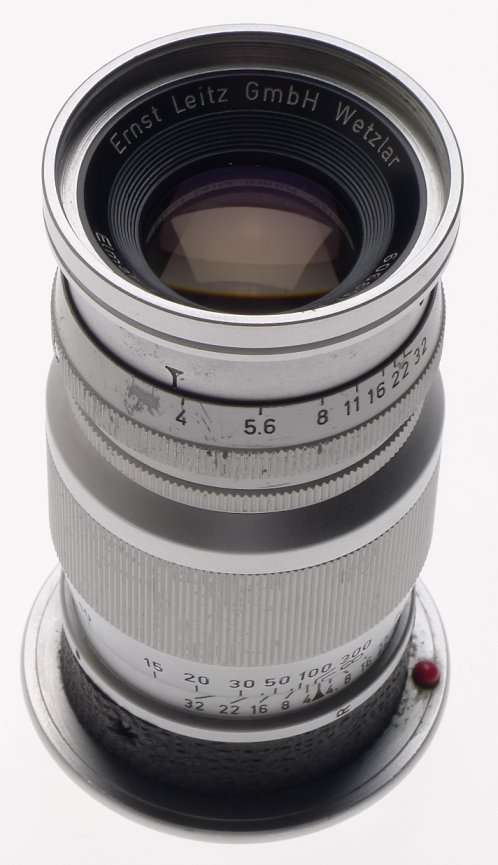 LEICA M MOUNT ELMAR f=9cm 1:4 CAMERA LENS CAP LEITZ CHROME 1:4/90mm EXCELLENT NR