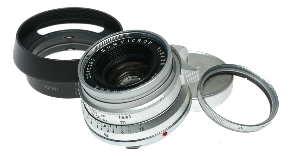 Leica Summicron 1:2/35mm f/2 M lens 8-Element Silver vintage