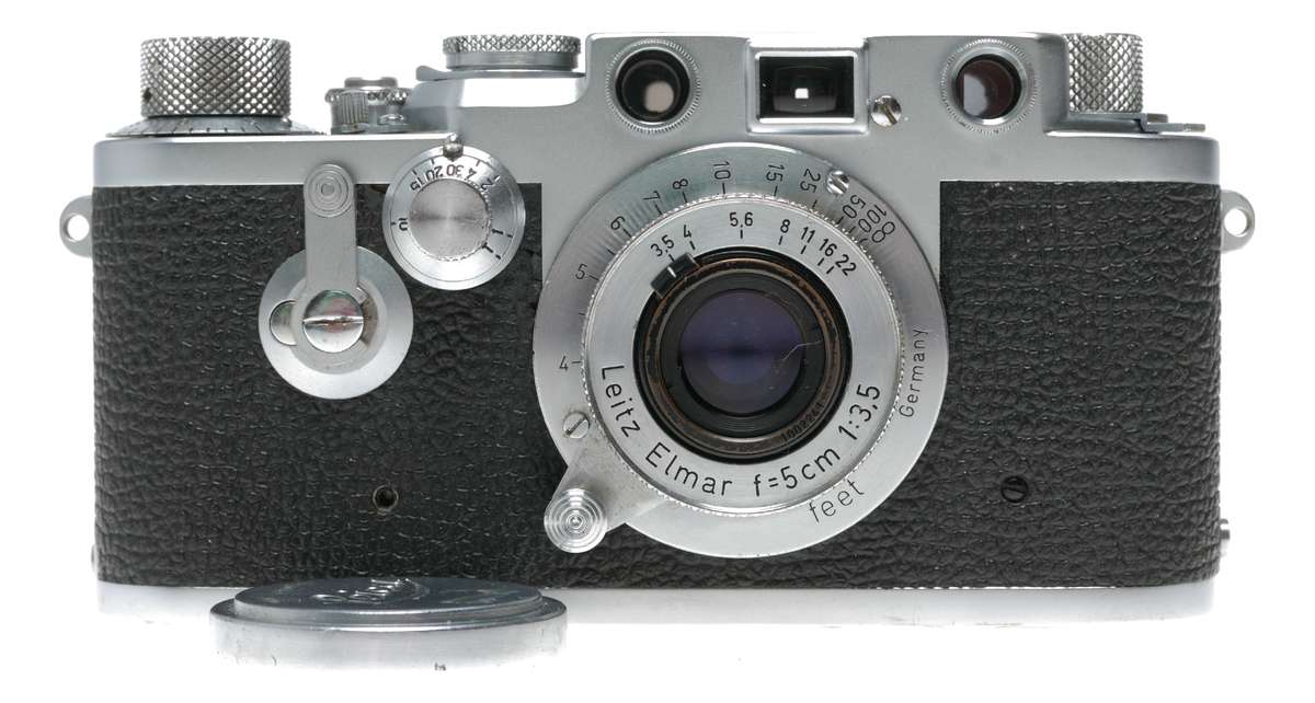 Leica IIIf RF 35mm film camera Leitz Elmar f=5cm 1:3,5 vintage self timer