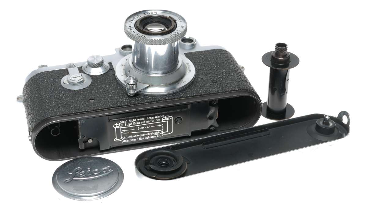 Leica IIIf RF 35mm film camera Leitz Elmar f=5cm 1:3,5 vintage self timer