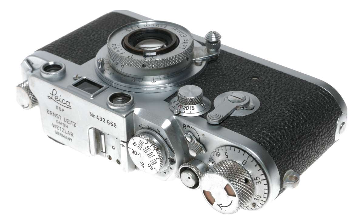 Leica IIIf RF 35mm film camera Leitz Elmar f=5cm 1:3,5 vintage self timer