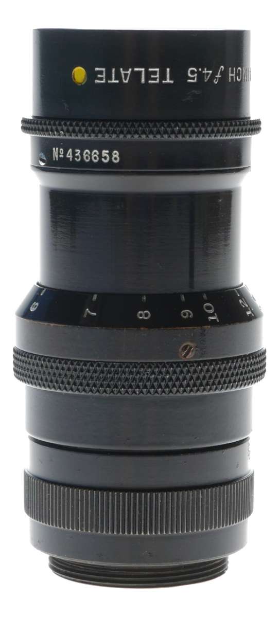 TELATE f4.5 C-Mount 4 inch B H Co. black paint Yellow dot lens 4.5/100mm
