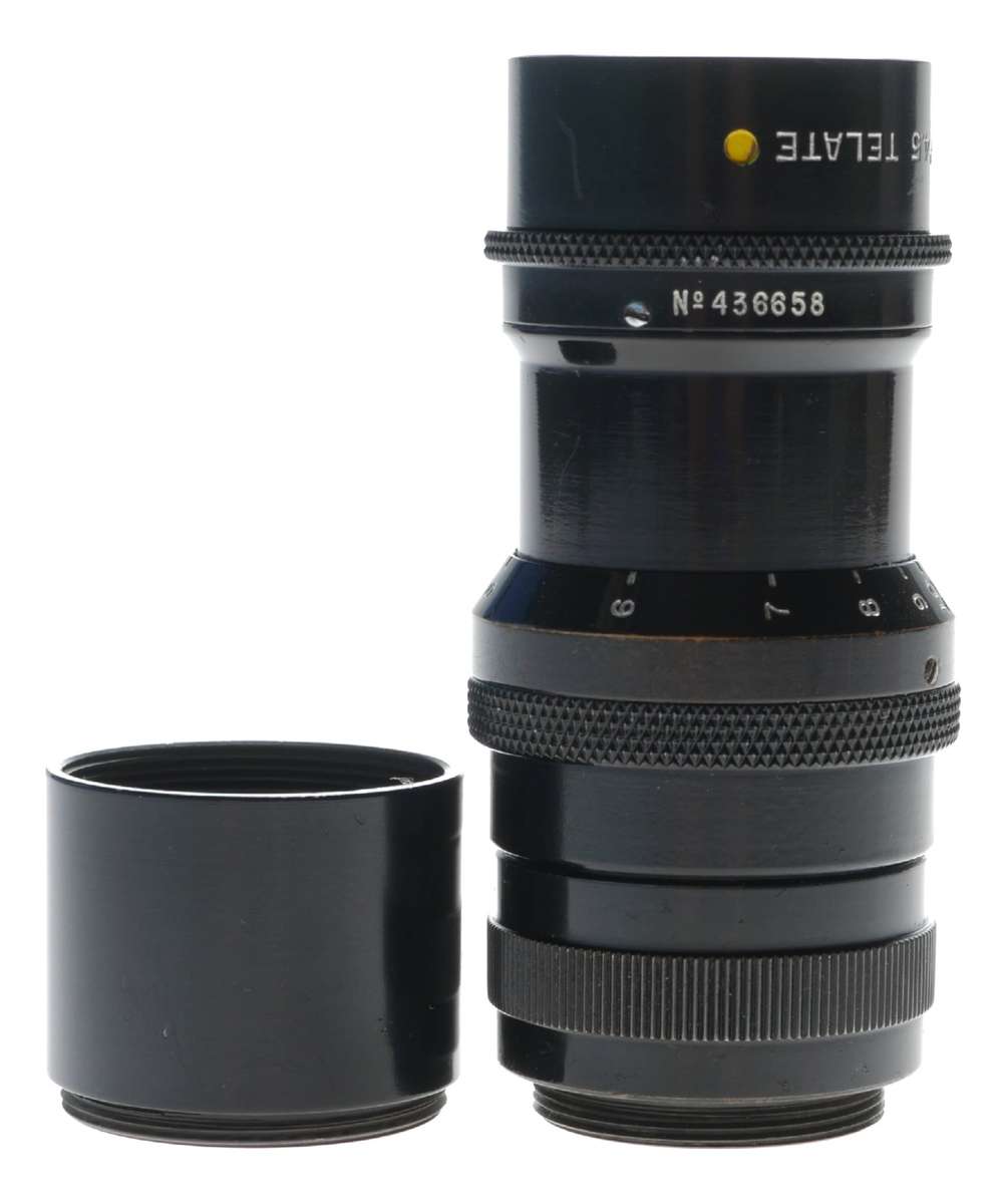 TELATE f4.5 C-Mount 4 inch B H Co. black paint Yellow dot lens 4.5/100mm