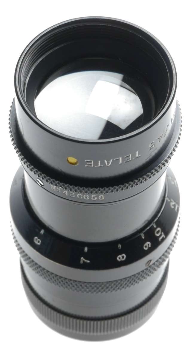 TELATE f4.5 C-Mount 4 inch B H Co. black paint Yellow dot lens 4.5/100mm