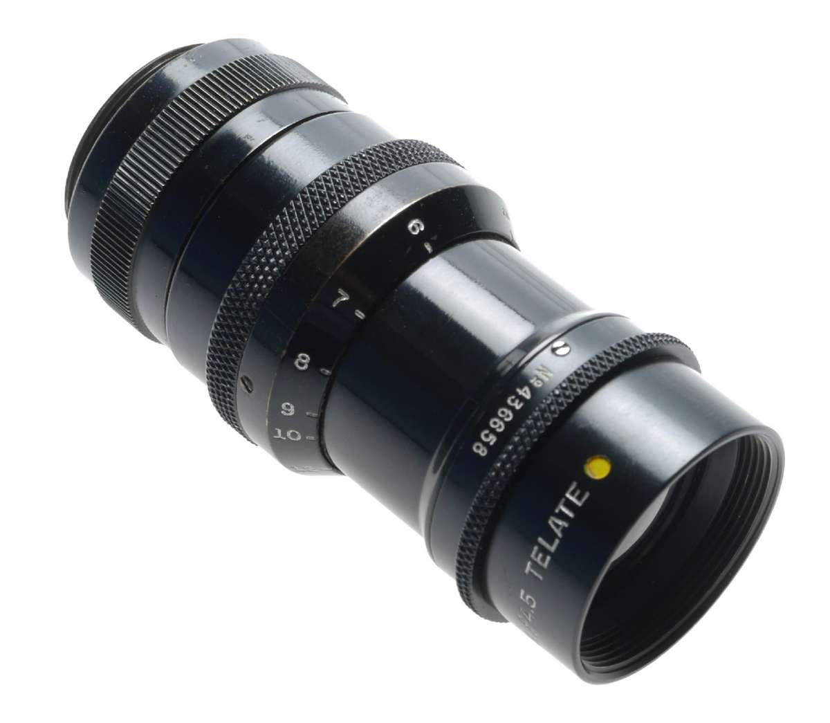 TELATE f4.5 C-Mount 4 inch B H Co. black paint Yellow dot lens 4.5/100mm