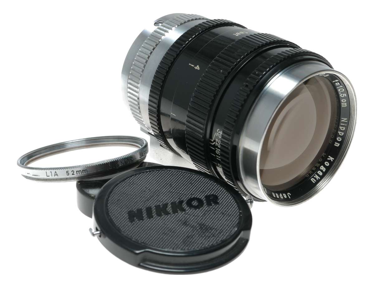 Nippon Kogaku NIKKOR-P 10.5cm F2.5 lens cased Beautiful