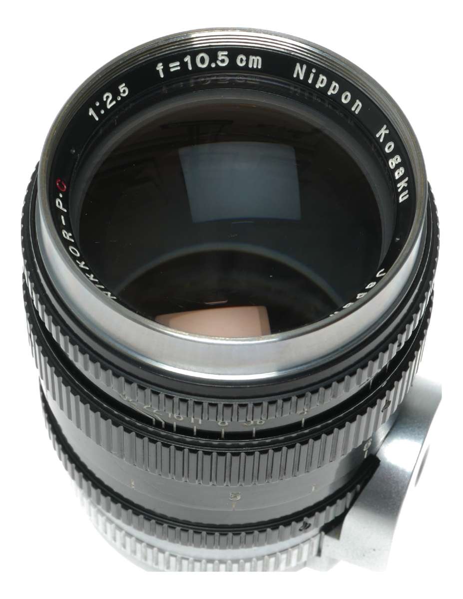Nippon Kogaku NIKKOR-P 10.5cm F2.5 lens cased Beautiful