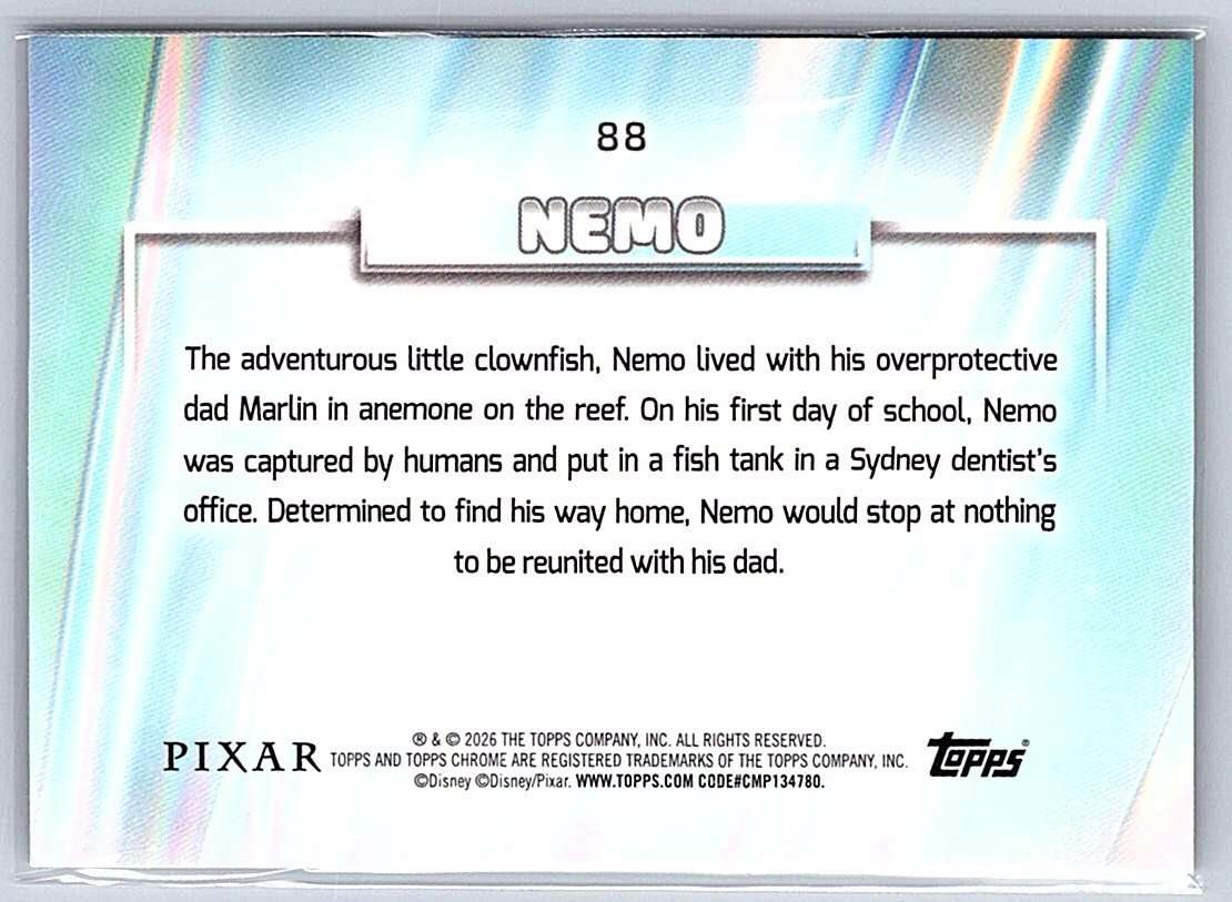 Nemo Topps Disney Chrome 2026 #88 - NM
