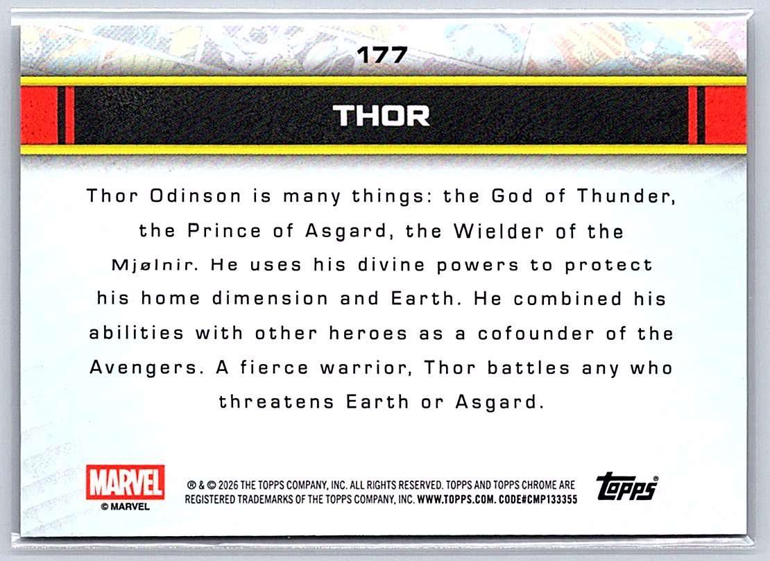 Thor Topps Marvel Comics Chrome 2026 #177 - NM
