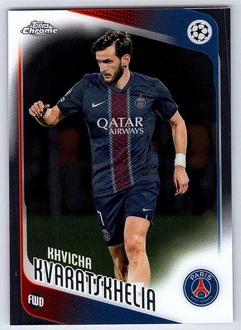 Khvicha Kvaratskhelia Topps Chrome UCC 2025 #167 - NM