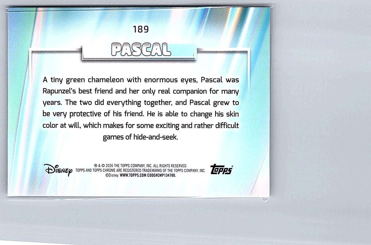 Pascal Topps Disney Chrome 2026 #189 - NM