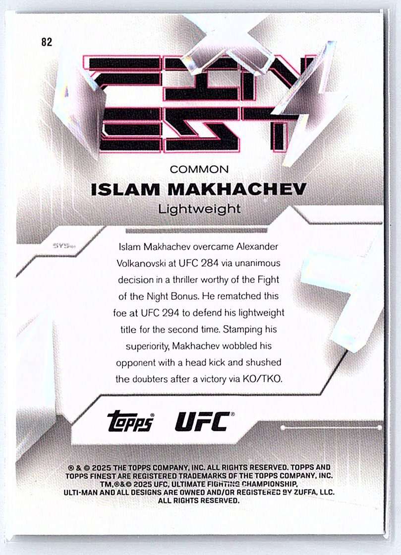 Islam Makhachev 2025 Topps Finest UFC #82 - NM